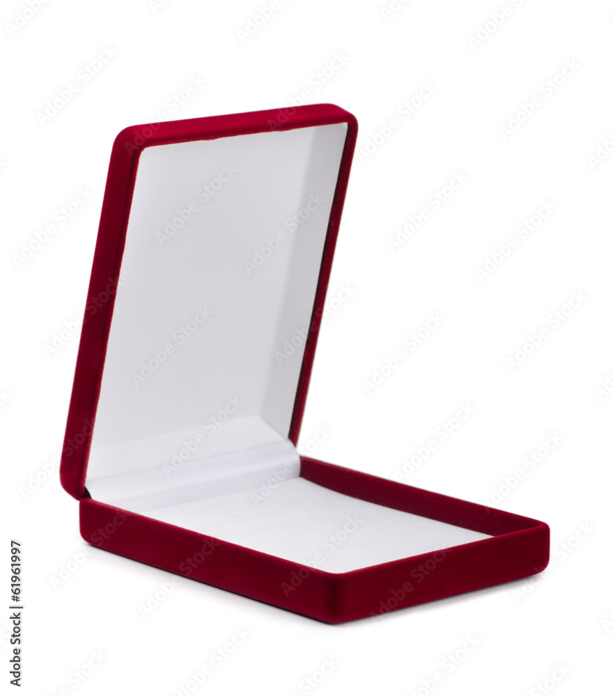 Poster Affiche Red empty velvet jewelry box 35.2x40 cm