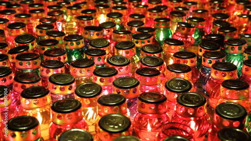 Many glass candles on Memorial Day in Ukraine photo