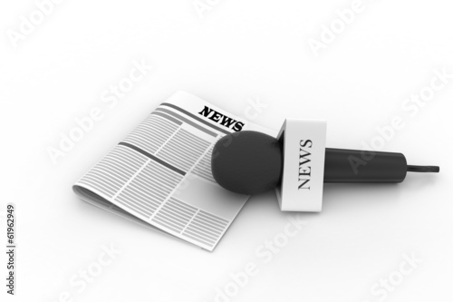 Microphone with newspaper