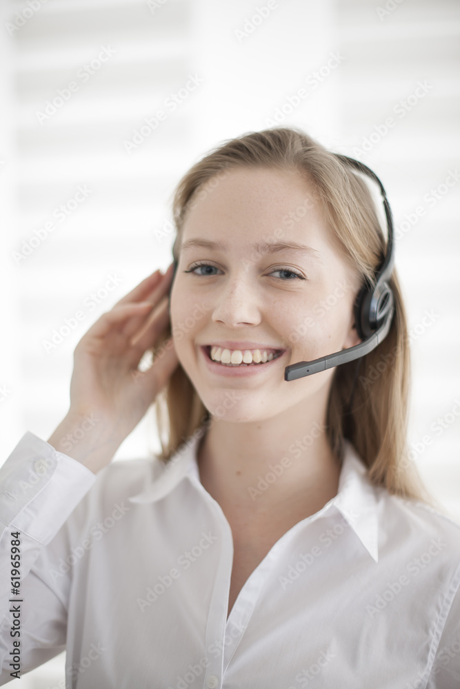 portrait of a beautiful young woman with headphones portrait of a beautiful young woman with headphones