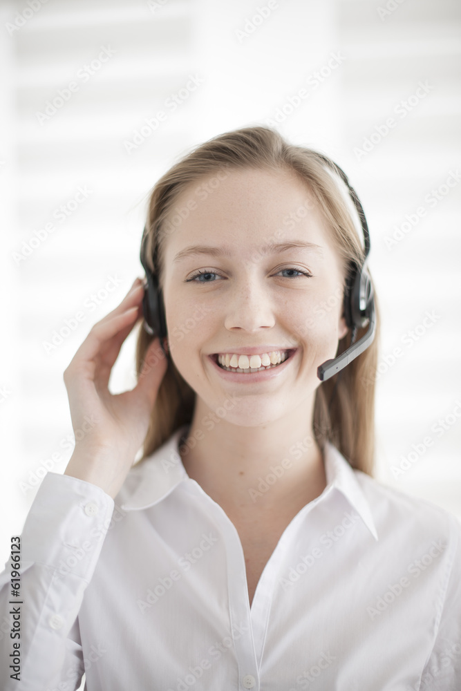 portrait of a beautiful young woman with headphones portrait of a beautiful young woman with headphones