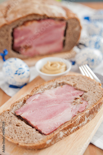 Osterschinken, Schinken im Brotteig