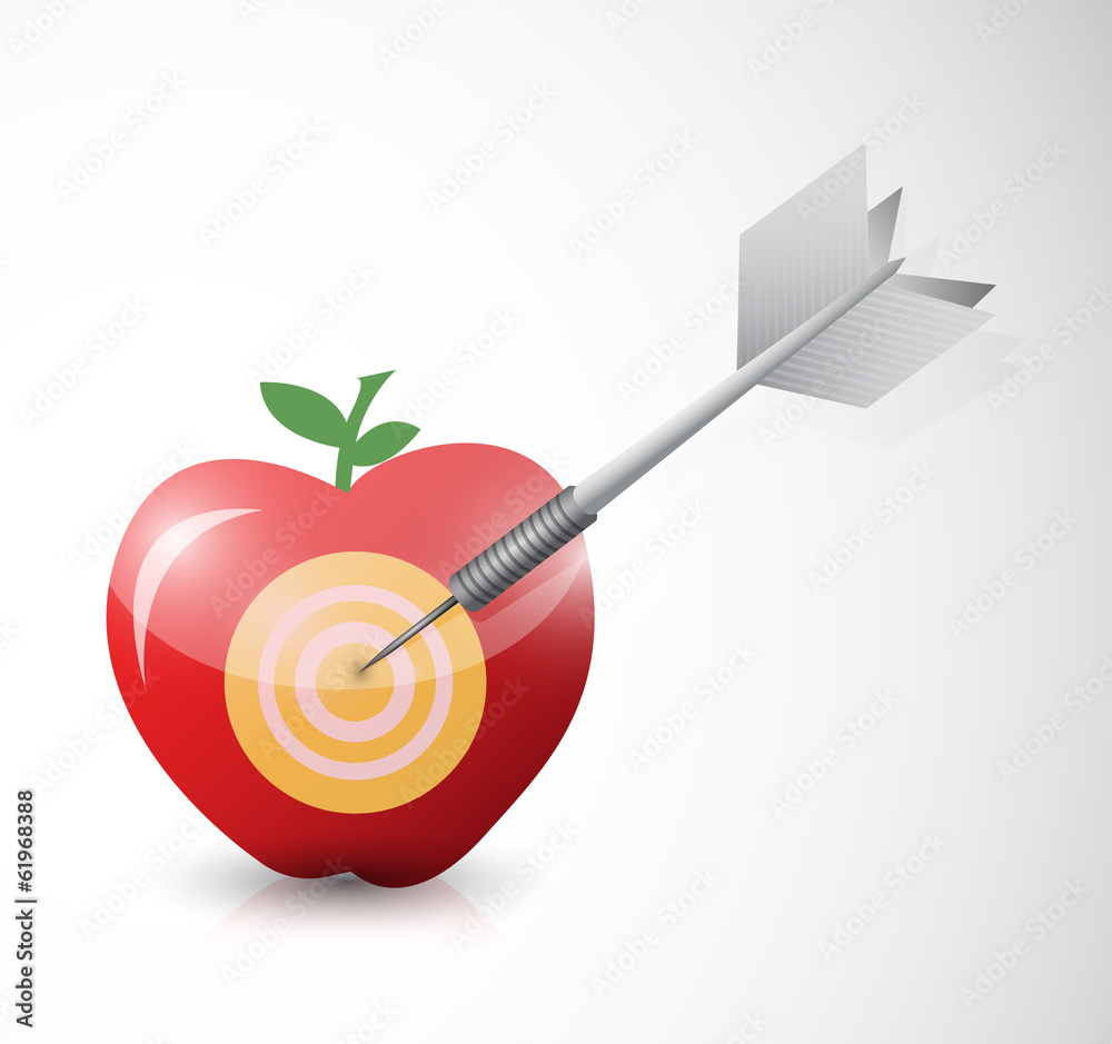 apple, dart and target illustration design apple, dart and target illustration design