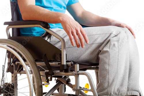 Sitting on wheelchair