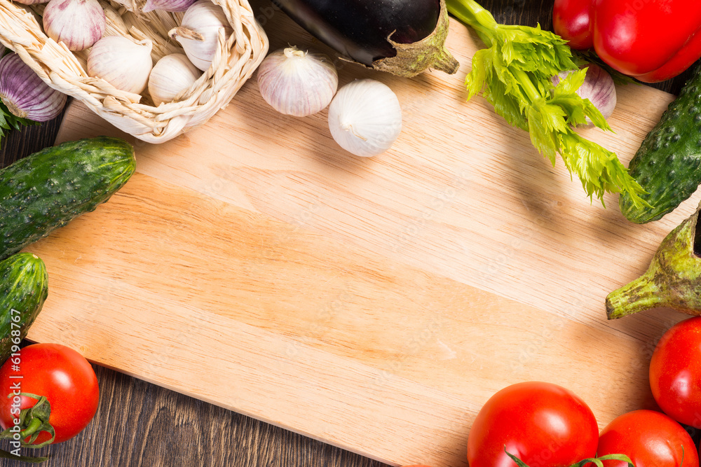 vegetables on the kitchen board vegetables on the kitchen board