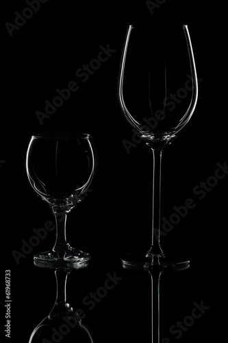Wine glasses on isolated background