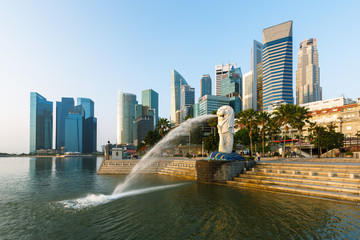 Fotobehang Singapore Financiële wijk Singapore overdag  © asab974