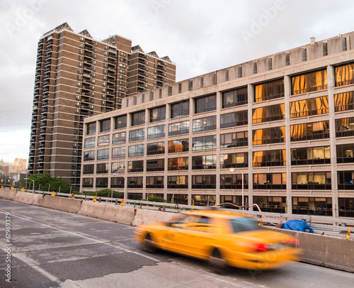 Yellow Cab speeding up in New York City