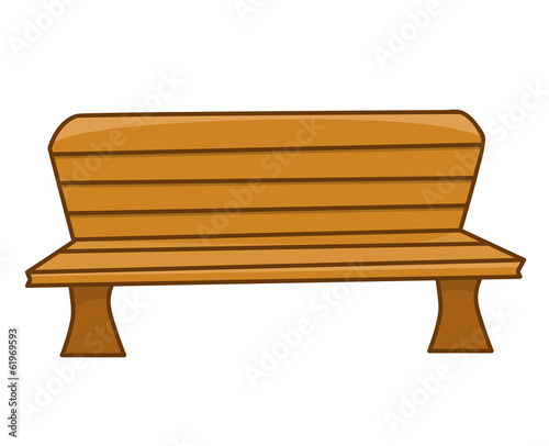 Wooden bench isolated illustration