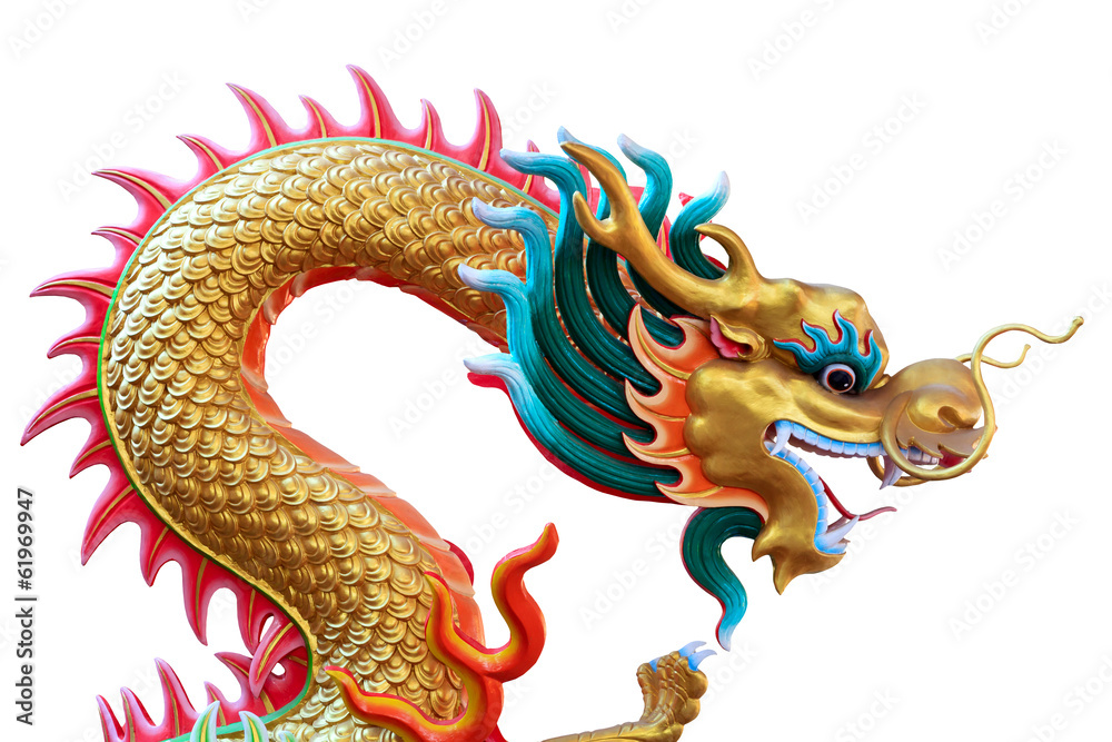 Dragon statue isolated on white background Dragon statue isolated on white background