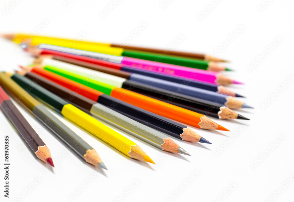 Isolated on white background color pencils Isolated on white background color pencils