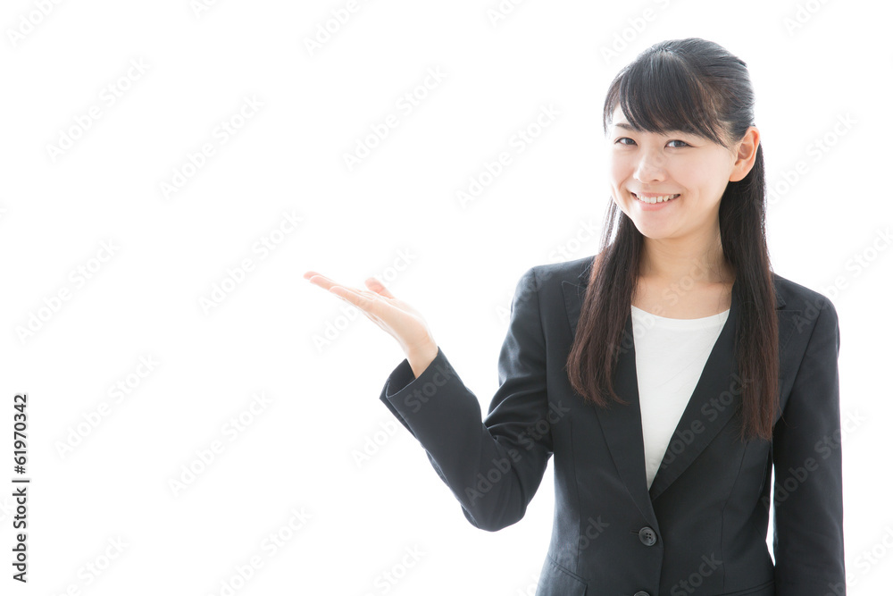 young asian businesswoman showing young asian businesswoman showing