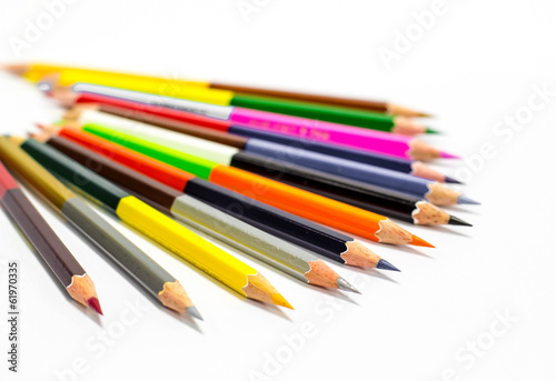 Isolated on white background color pencils