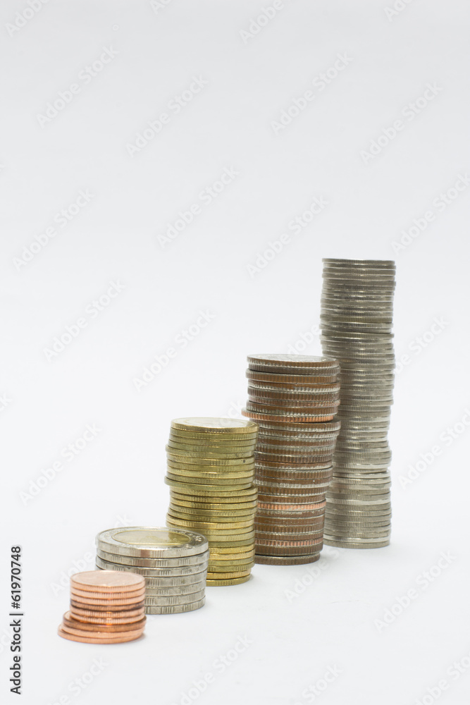 gold coin stack isolated on white gold coin stack isolated on white