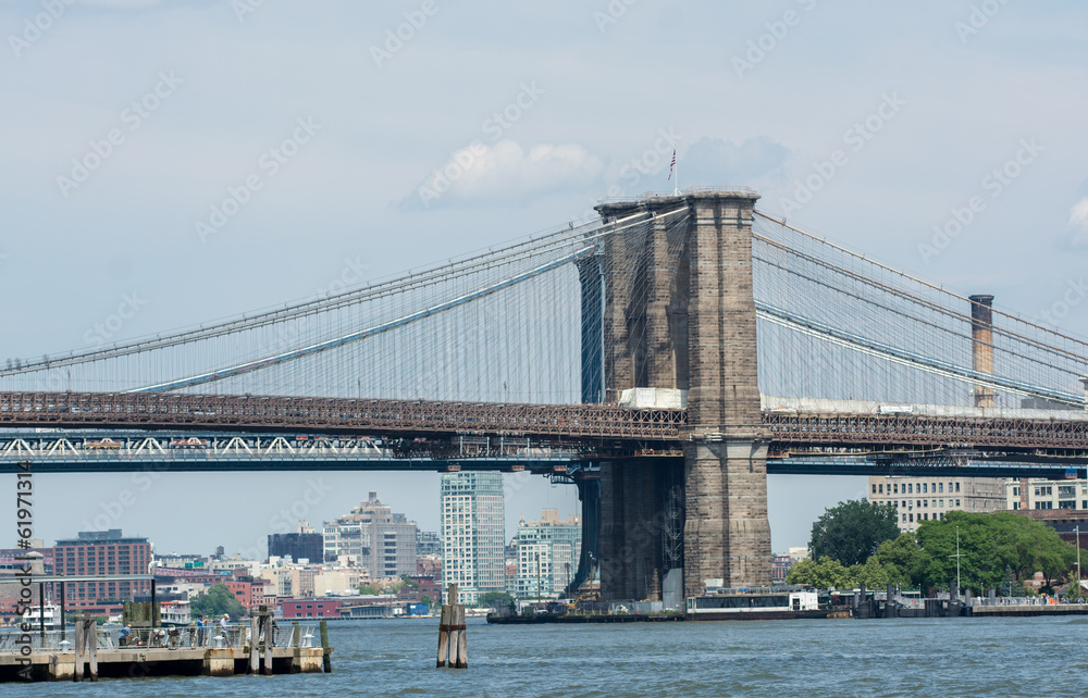 Magnificent structure of Brooklyn Bridge, New York Symbol