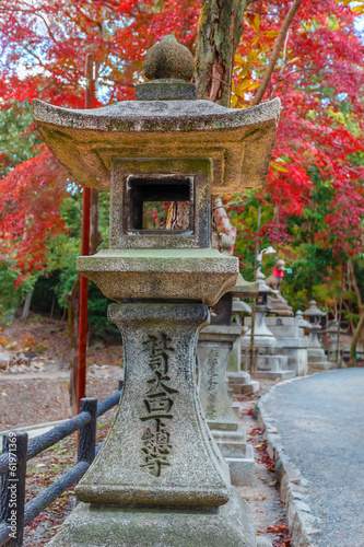 Stone lanterns at Fushimi Inari in Kyoto