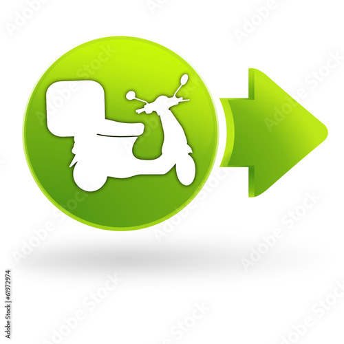 coursier sur symbole web vert