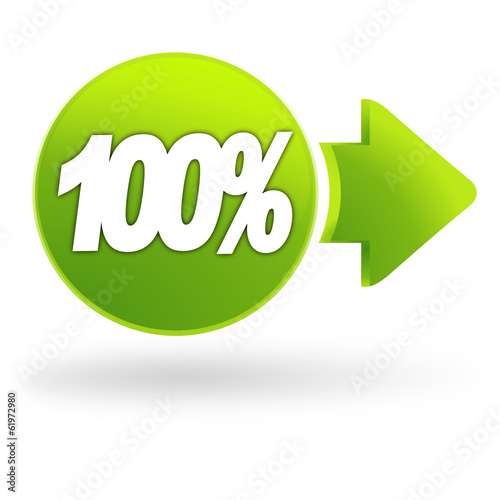 cent pour cent sur symbole web vert