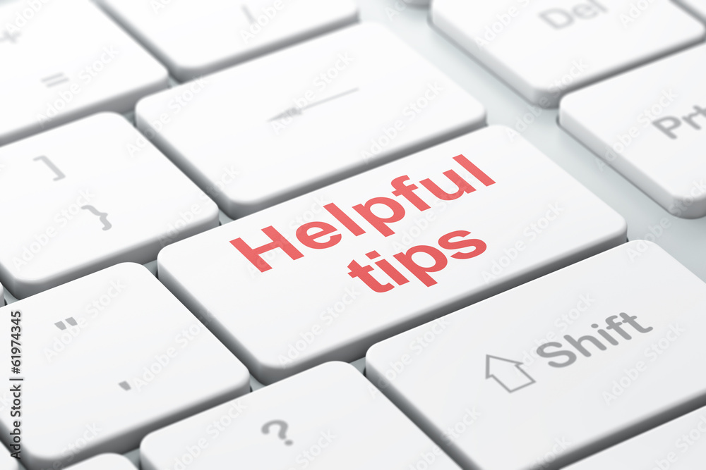 Education concept: Helpful Tips on computer keyboard background Education concept: Helpful Tips on computer keyboard background