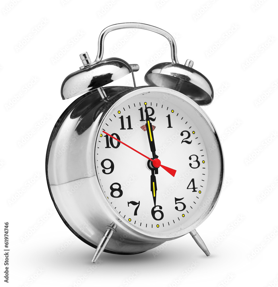 classical alarm clock isolated on white background classical alarm clock isolated on white background