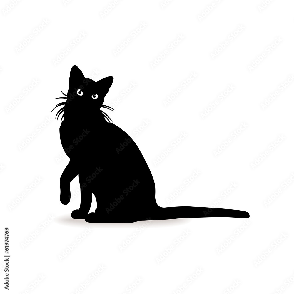 Obraz premium Form contour cat sign logo