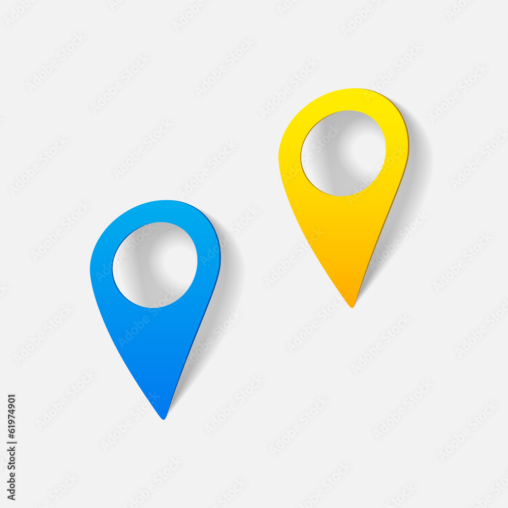 realistic design element: map, pointer, navigator