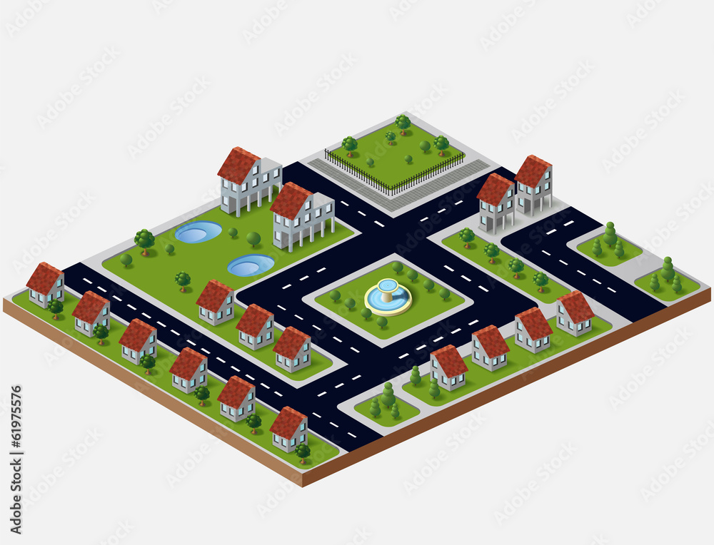 Obraz premium Village houses in the vector
