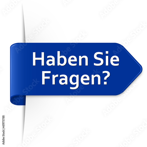 Haben Sie Fragen? - Azurblauer Sticker Pfeil