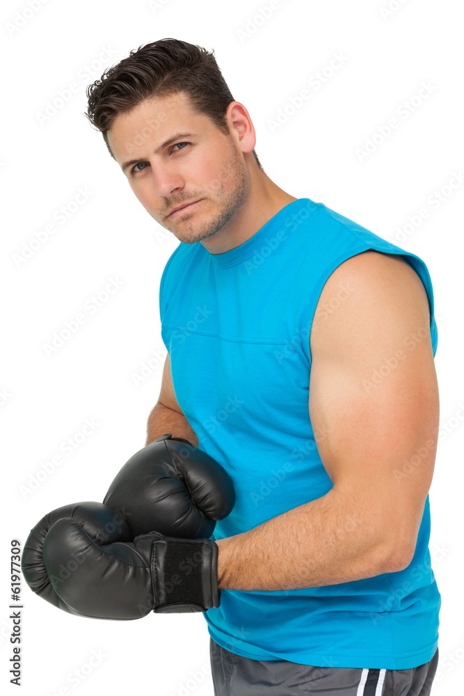 Portrait of a serious male boxer Portrait of a serious male boxer