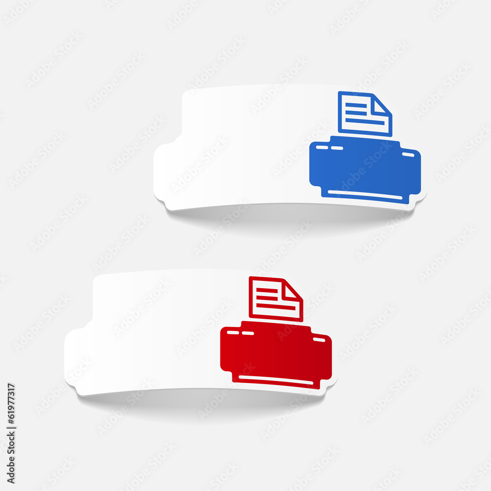 realistic design element: printer, office realistic design element: printer, office
