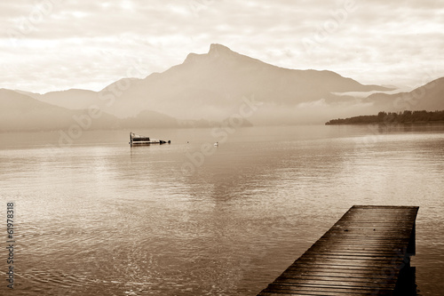 alpine lake Mondsee, Austria