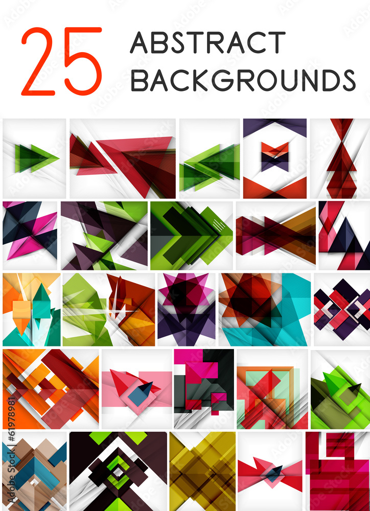 Mega set of paper geometric backgrounds