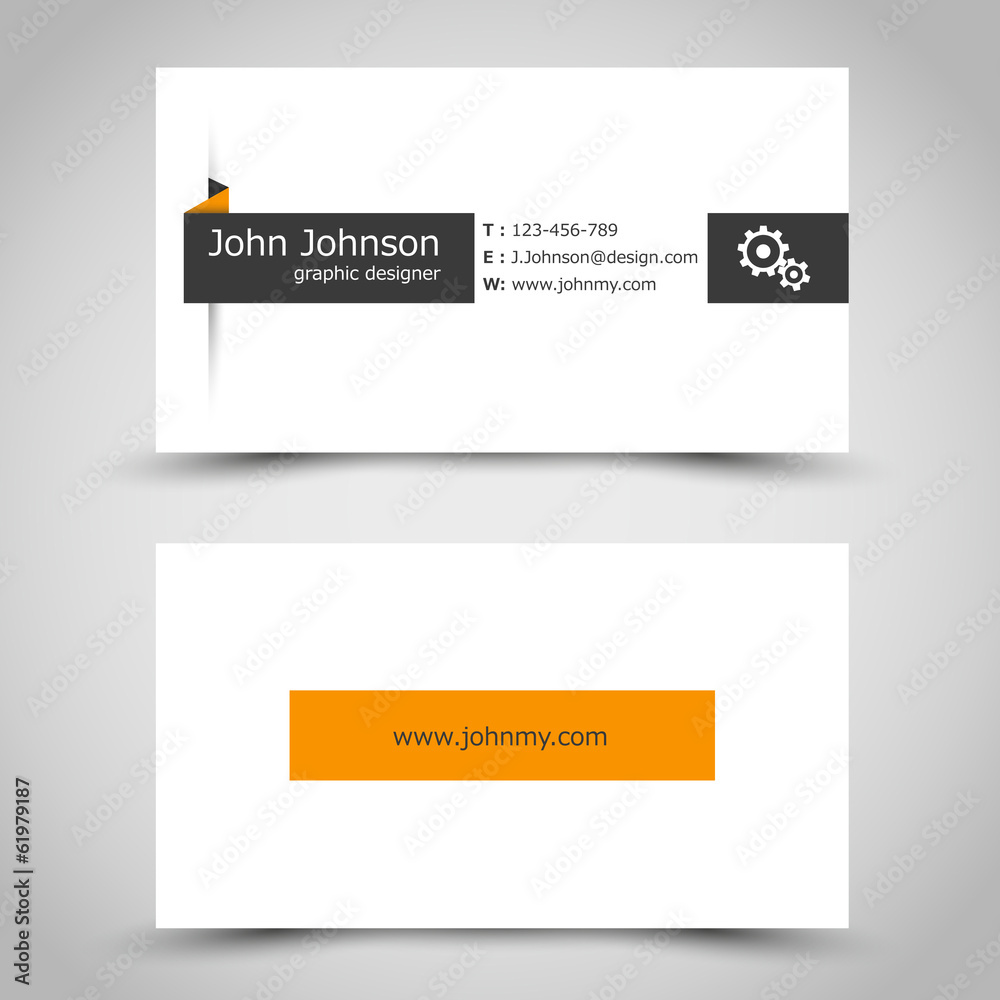 Fototapeta premium business card with orange sticker