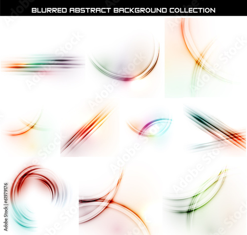 Set of smooth blurred waves backgrounds