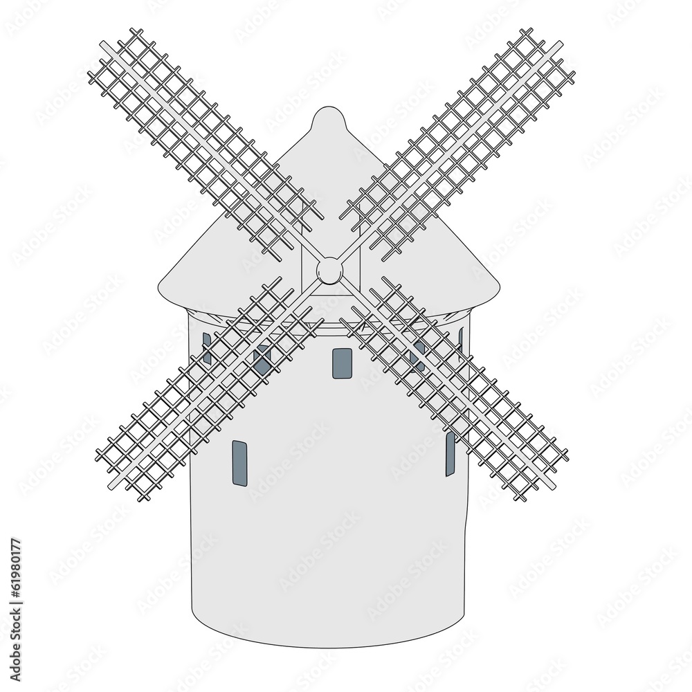 Obraz premium cartoon image of wind mill