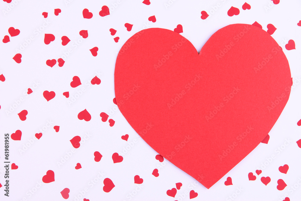 Paper heart on bright background