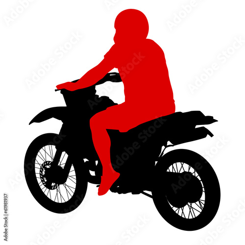 Black silhouettes sport bike on white background. Vector illustr