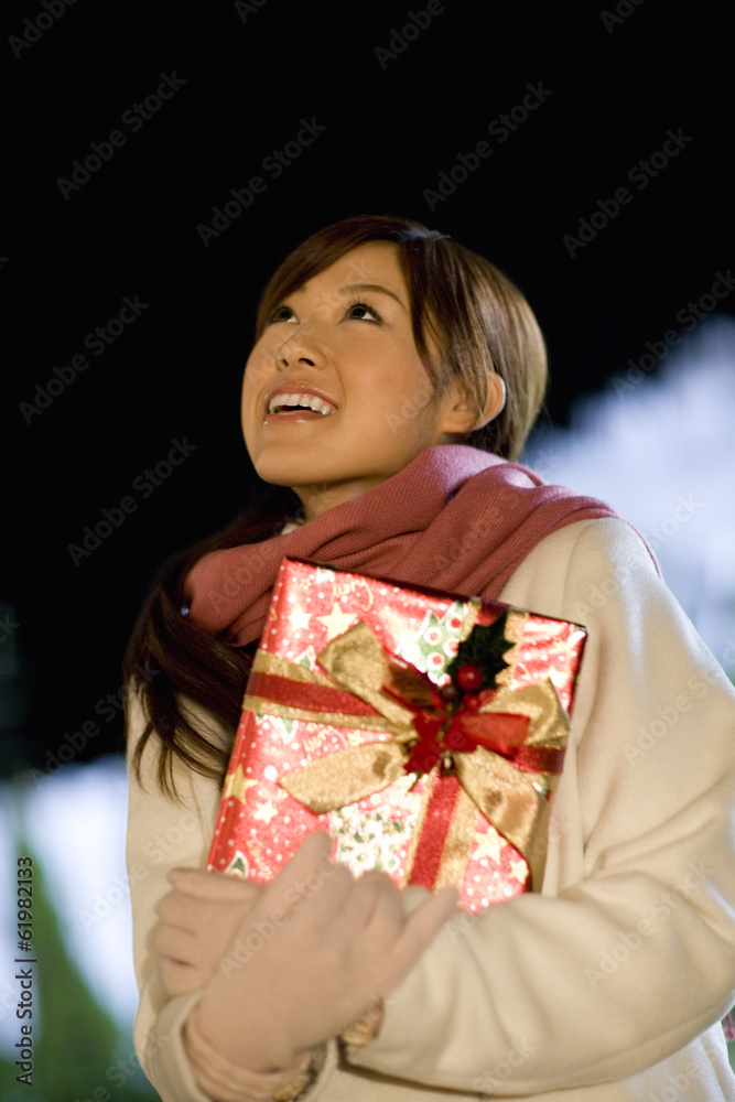 woman with gift box
