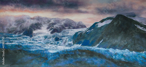 Küste Wellen Gemälde Ölgemälde Kunstdruck artprint