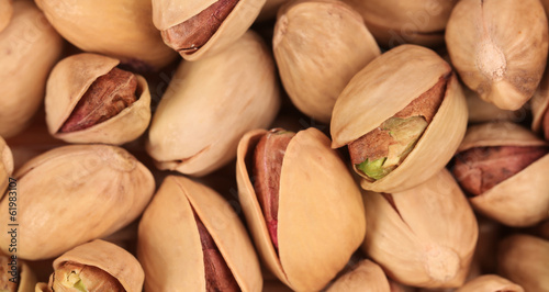 Close up of fresh pistachios.