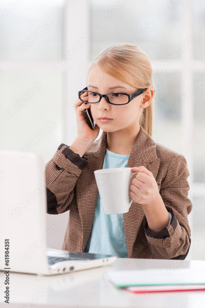 Little businesswoman. Little businesswoman.