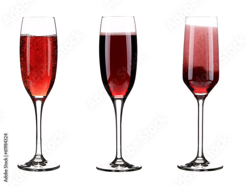 Three glasses of champagne.