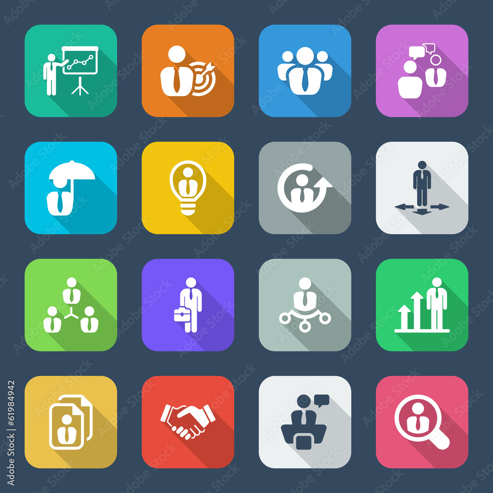 flat business iconset colorful flat business iconset colorful