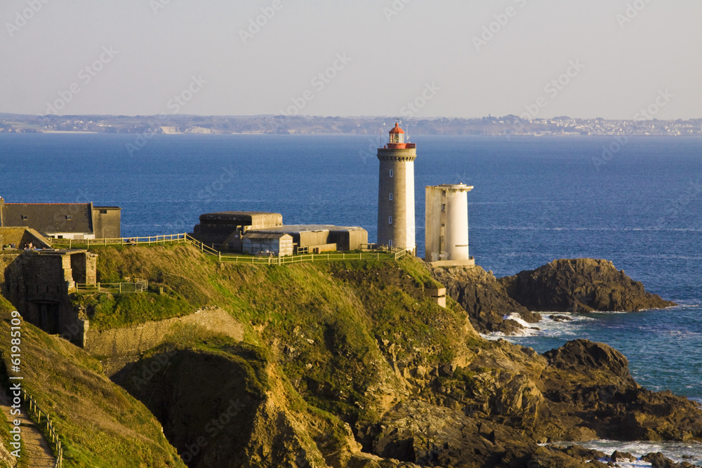 coastline view, with lighthouse