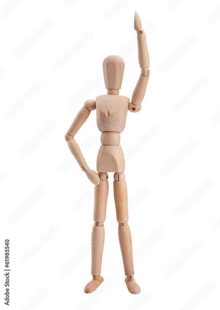 Wooden figure dummy, isolated on white Wooden figure dummy, isolated on white
