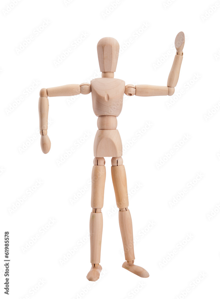 Wooden figure dummy, isolated on white Wooden figure dummy, isolated on white