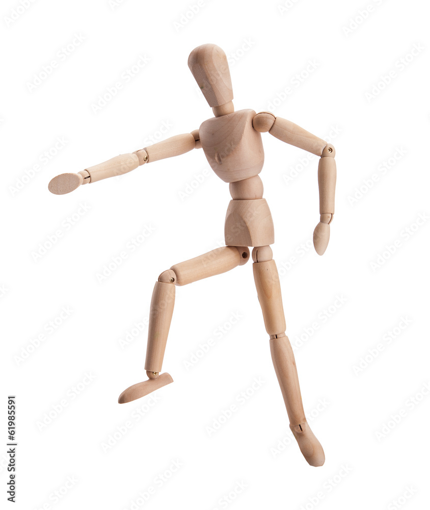 Wooden figure dummy, isolated on white Wooden figure dummy, isolated on white