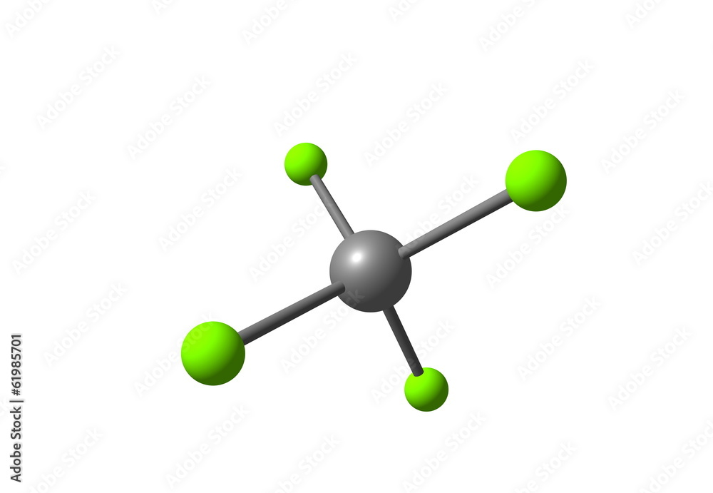 Tetrachloromethane molecular structure isolated on white Tetrachloromethane molecular structure isolated on white