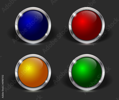 Free Download Vector web buttons with metallic border - GFXLoad