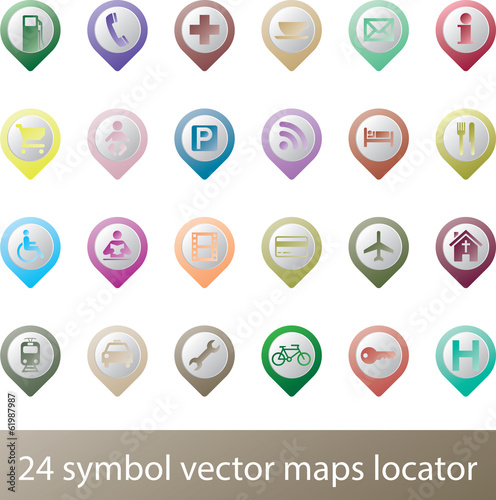 24 services icon set locator